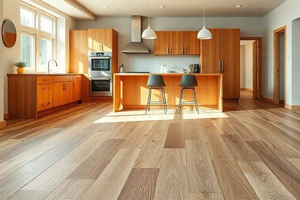 Suelos de madera natural para cocinas abiertas